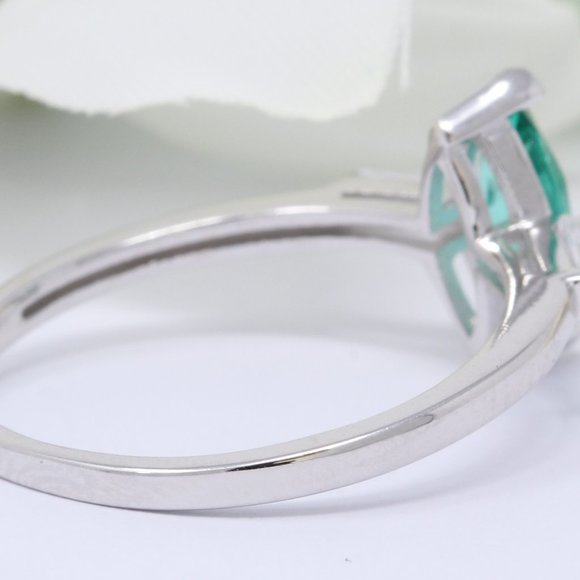 Three Stone Art Deco Marquise Paraiba Tourmaline C - Picture 2 of 3